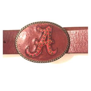 Alabama crimson tide leather belt Clearance